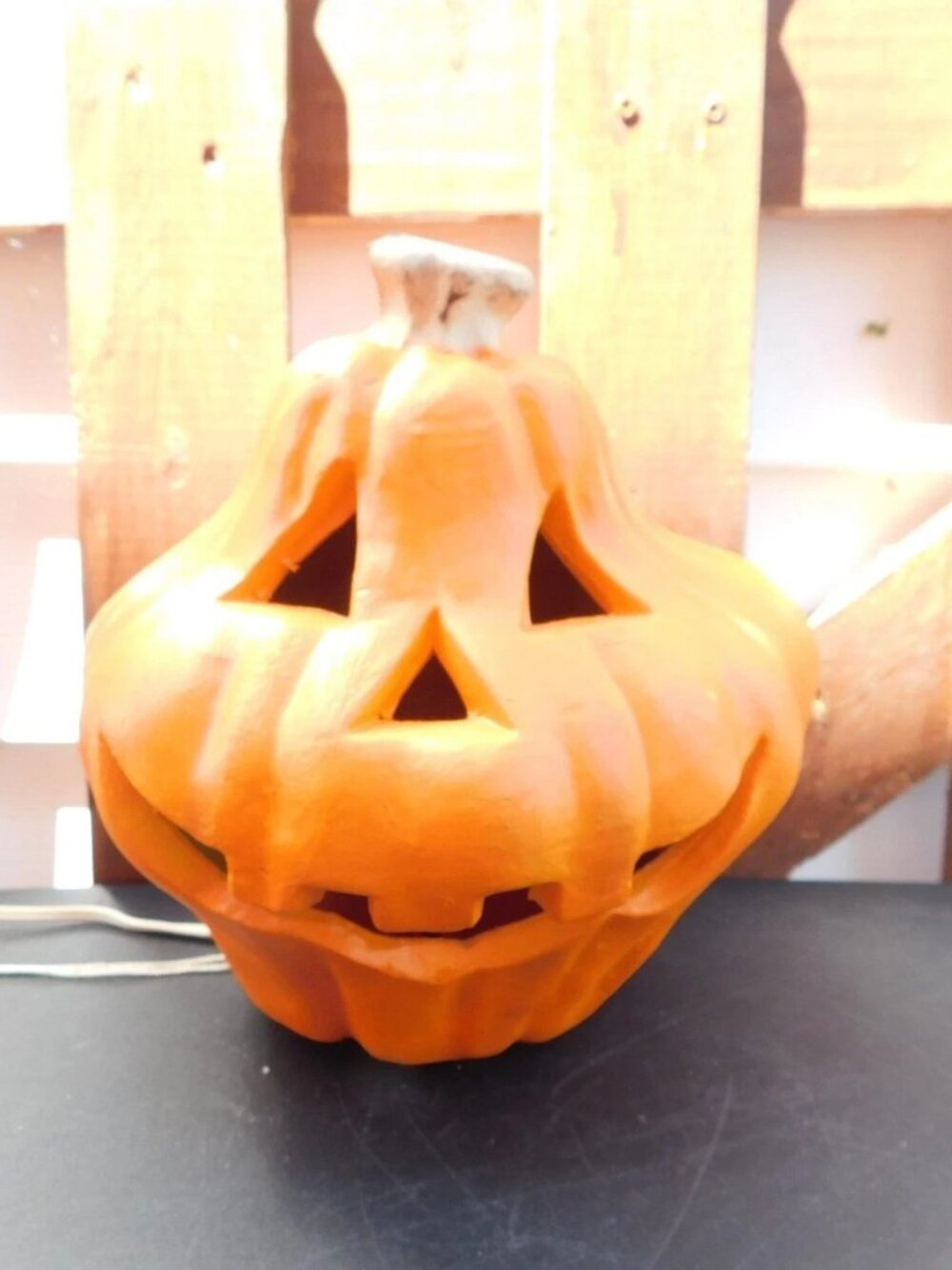 Vintage Paper Magic Group 9" Pumpkin Halloween Blow Mold Foam Light